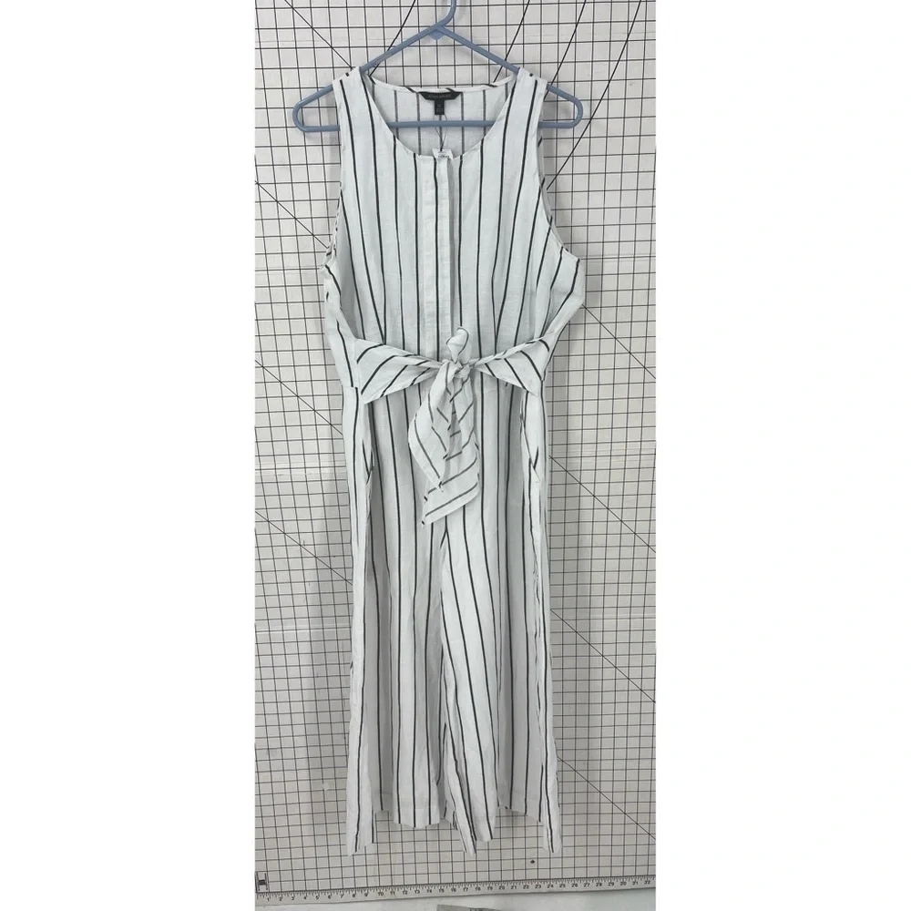 Banana republic LINEN-COTTON WIDE-LEG CROPPED JUMPSUIT 12 NWT